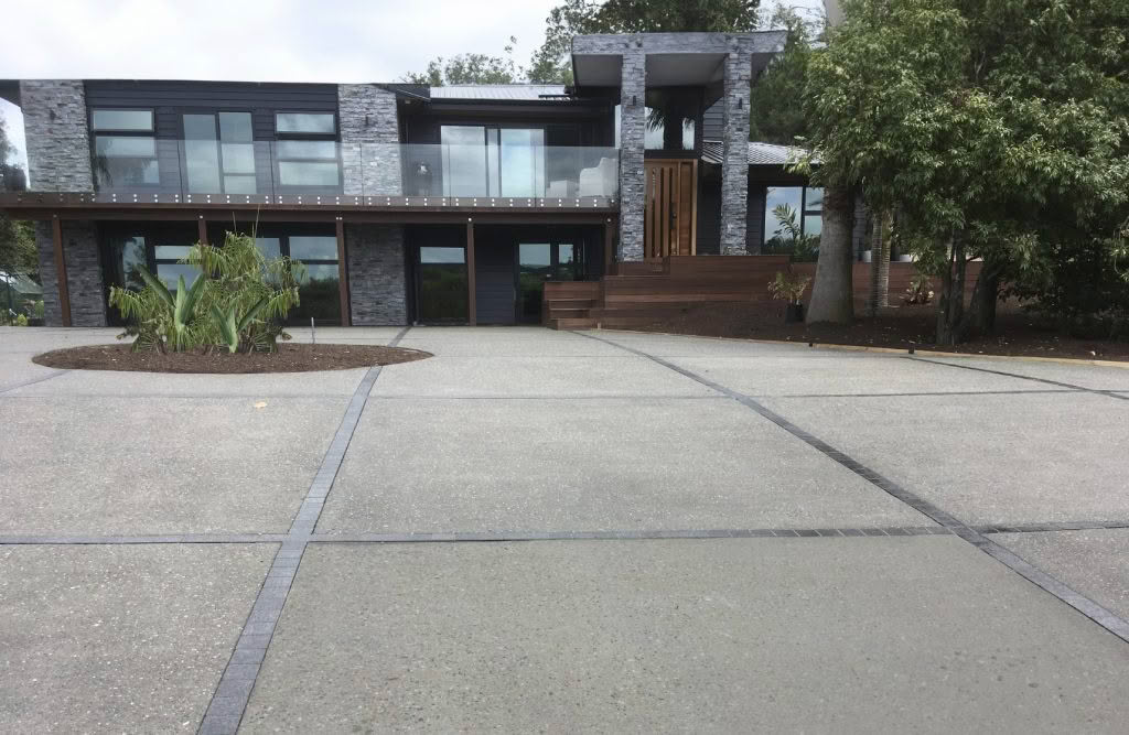 an example of a concrete driveway by Concrete Works Auckland